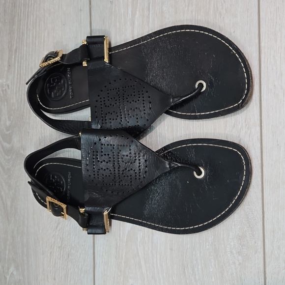 Tory Burch Womens Officine Creative T strap Thong Logo Sandals Flats shoes sz 7M - Picture 4 of 11